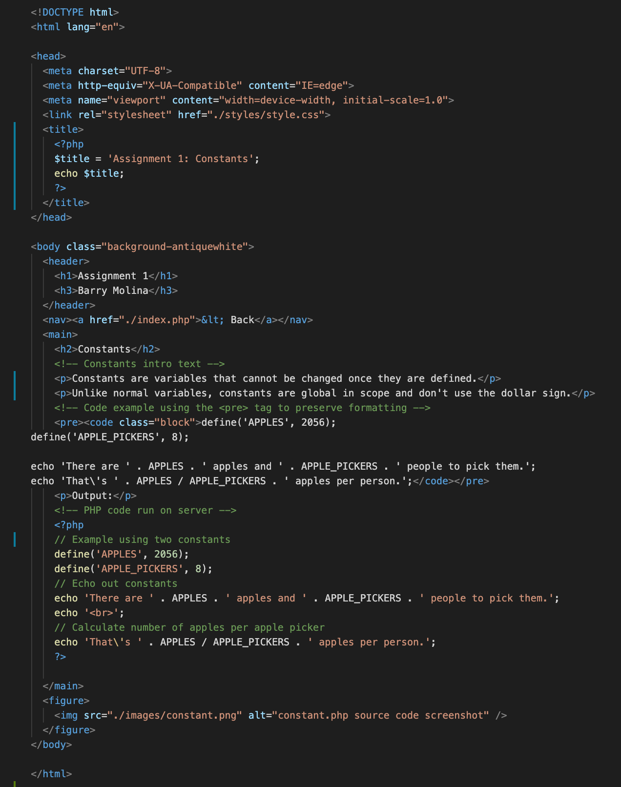 constant.php source code screenshot